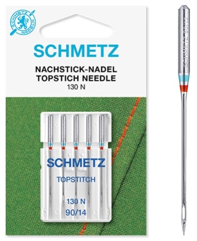 Иглы Schmetz для отстрочки толстой нитью №90(5шт) Schmetz Topstitch №90 (5шт.) фото №2