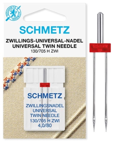 Игла Schmetz двойная №80/4,0(1шт) Schmetz TWIN UNIVERSAL №80/4,0 фото №3