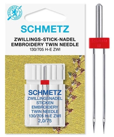 Игла Schmetz двойная вышивальная №75/2,0 (1шт) Schmetz EMBROIDERY TWIN №75/2,0 фото №2